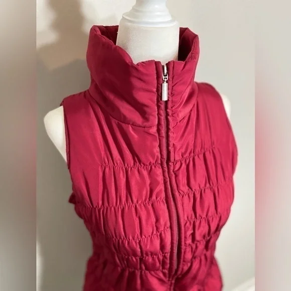 Small New Directions ND Red Scrunch Lightweight Vest w/ Pockets - Picture 5 of 9